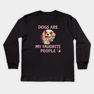 Dogs Are My Favorite People Kids Long Sleeve T-Shirt